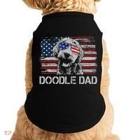hug day Doodle Dad Goldendoodle Dog American Flag Doggie Tank thumb 0