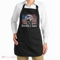 hug day Doodle Dad Goldendoodle Dog American Flag Apron thumb 2