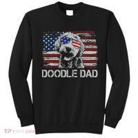 hug day Doodle Dad Goldendoodle Dog American Flag Sweatshirt thumb 0