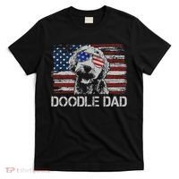 hug day Doodle Dad Goldendoodle Dog American Flag T-Shirt thumb 0
