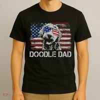 hug day Doodle Dad Goldendoodle Dog American Flag T-Shirt thumb 3