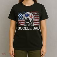 hug day Doodle Dad Goldendoodle Dog American Flag T-Shirt thumb 4
