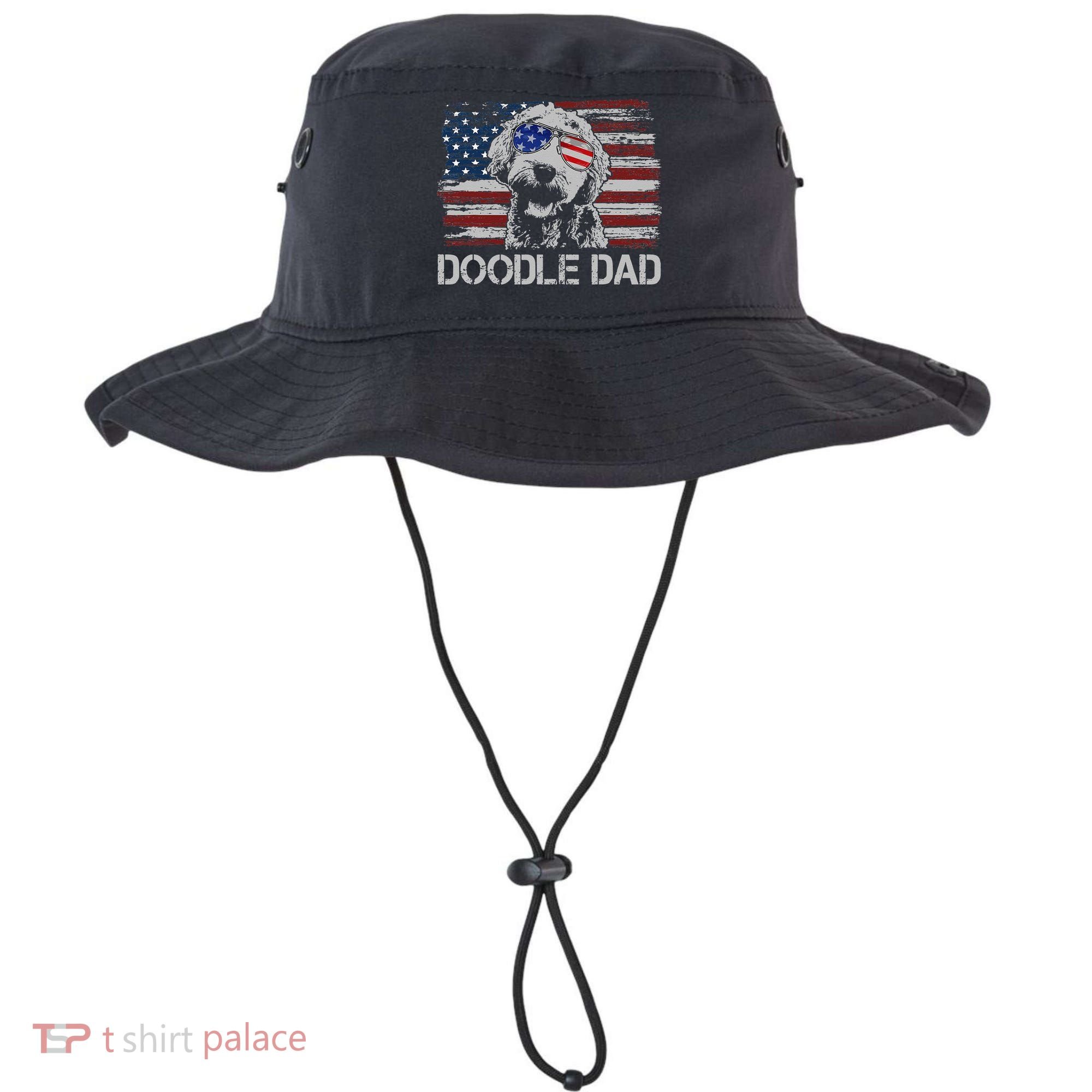 hug day Doodle Dad Goldendoodle Dog American Flag Bucket Hat