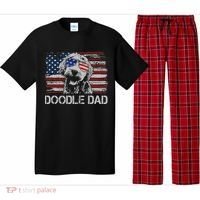 hug day Doodle Dad Goldendoodle Dog American Flag Pajama Set thumb 0
