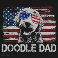 hug day Doodle Dad Goldendoodle Dog American Flag Women's Hoodie thumb 2
