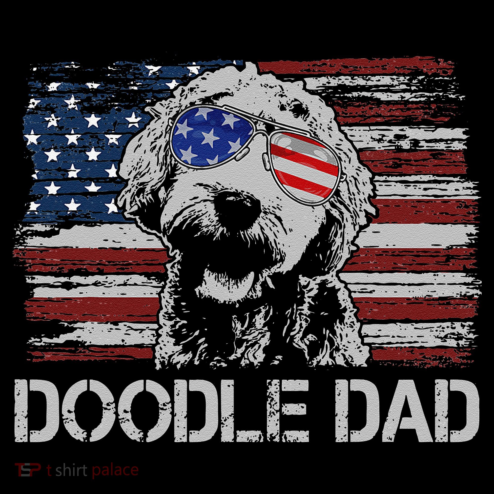 hug day Doodle Dad Goldendoodle Dog American Flag Women's Hoodie