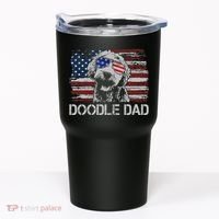 hug day Doodle Dad Goldendoodle Dog American Flag Tumbler thumb 0