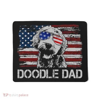 hug day Doodle Dad Goldendoodle Dog American Flag Mousepad
