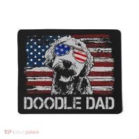 hug day Doodle Dad Goldendoodle Dog American Flag Mousepad thumb 0