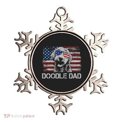 hug day Doodle Dad Goldendoodle Dog American Flag Ornament