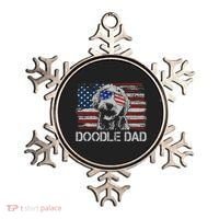 hug day Doodle Dad Goldendoodle Dog American Flag Ornament thumb 0