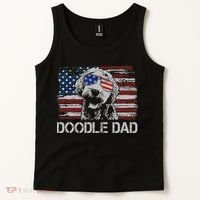 hug day Doodle Dad Goldendoodle Dog American Flag Tank Top thumb 2