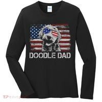 hug day Doodle Dad Goldendoodle Dog American Flag Women's Long Sleeve Shirt thumb 0