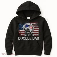 hug day Doodle Dad Goldendoodle Dog American Flag Kids Hoodie thumb 0
