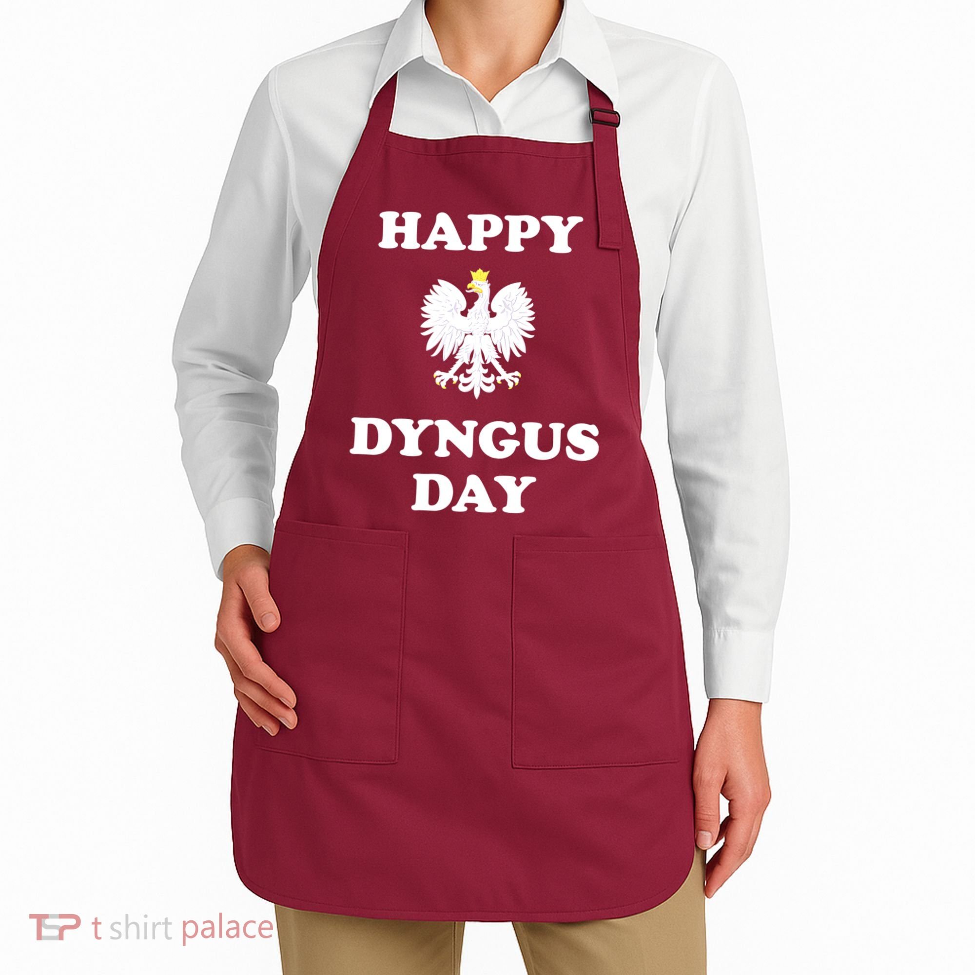 Happy Dyngus Day Polska Polish White Eagle Apron