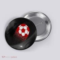 Happy Dot Day Ball With Polka Dots Funny Soccer Gift Button thumb 0