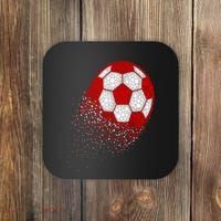 Happy Dot Day Ball With Polka Dots Funny Soccer Gift Coaster thumb 0