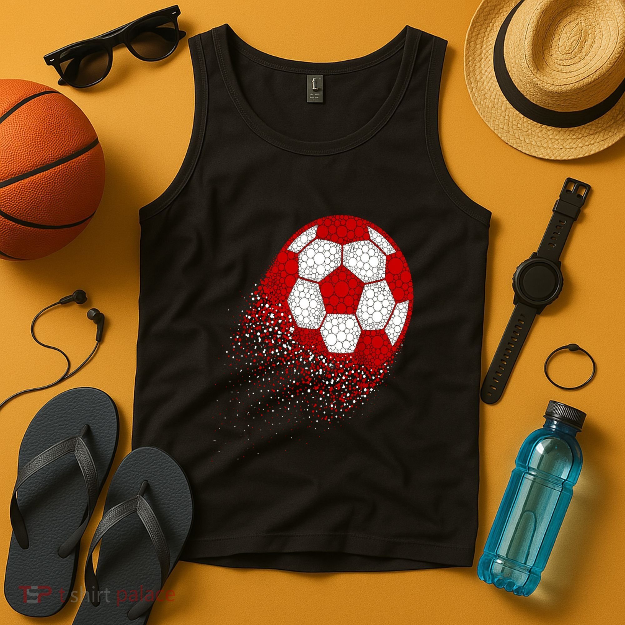 Happy Dot Day Ball With Polka Dots Funny Soccer Gift Tank Top