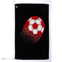Happy Dot Day Ball With Polka Dots Funny Soccer Gift Golf Towel thumb 0