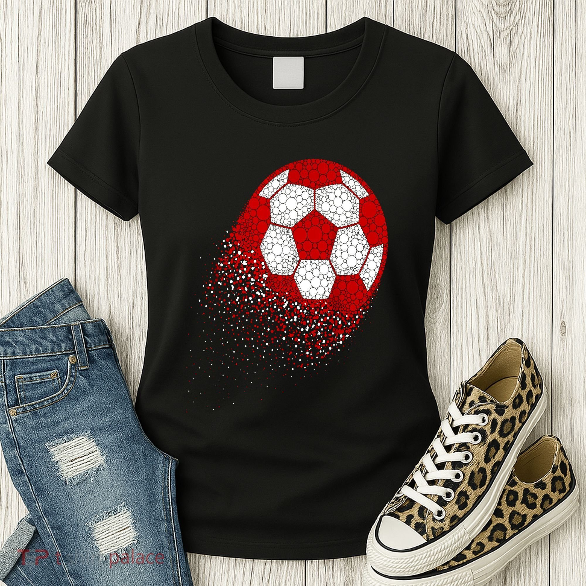 Happy Dot Day Ball With Polka Dots Funny Soccer Gift Women's T-Shirt