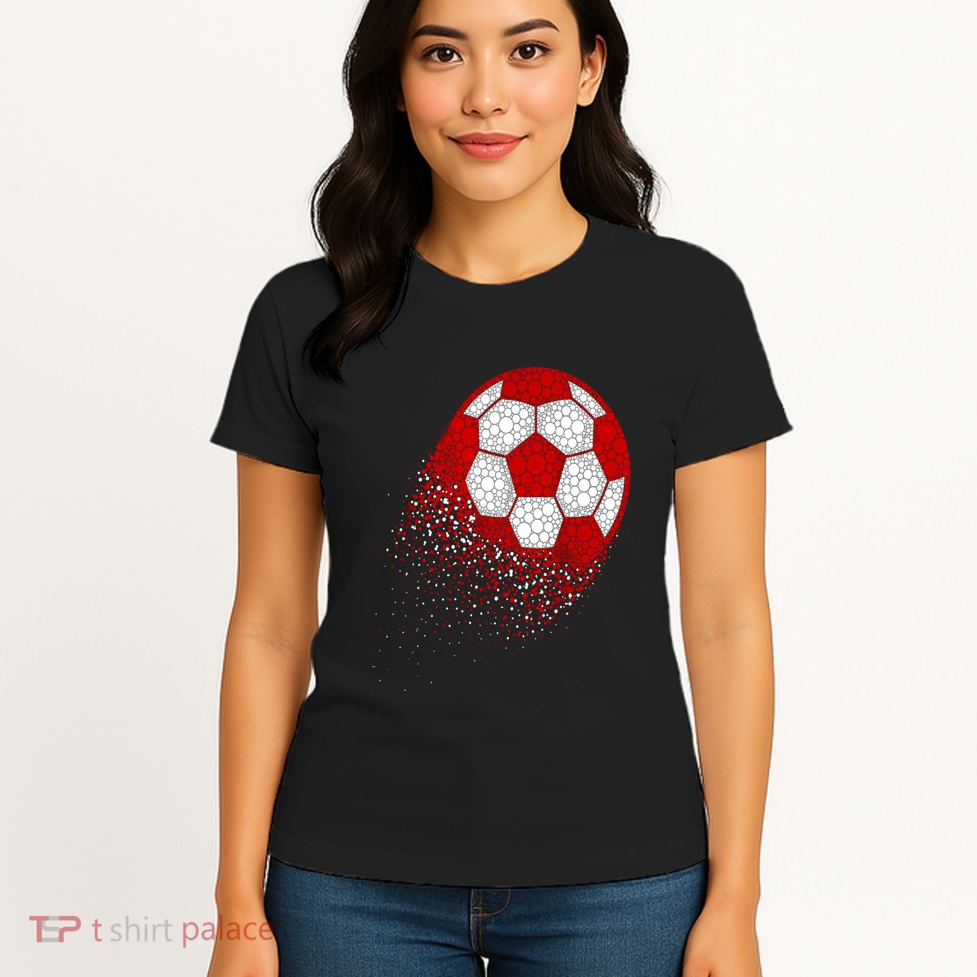 Happy Dot Day Ball With Polka Dots Funny Soccer Gift Women's T-Shirt