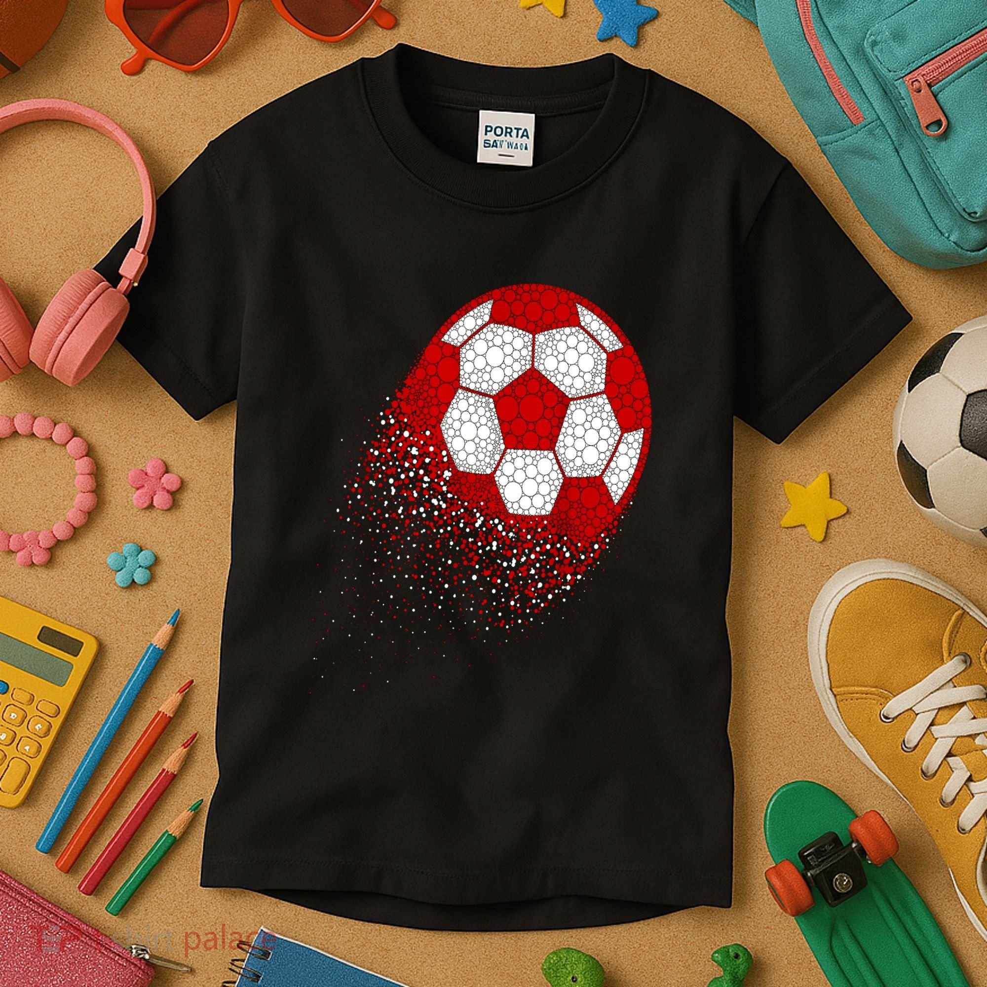 Happy Dot Day Ball With Polka Dots Funny Soccer Gift Kids T-Shirt