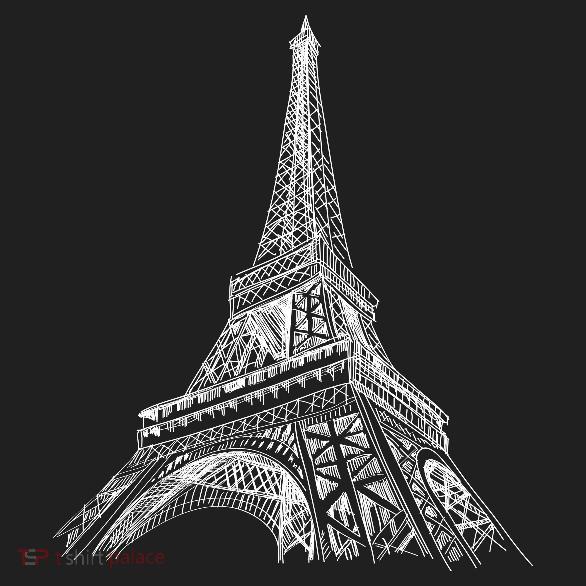 Hand Drawn Eiffel Tower Women's Sweatshirt
