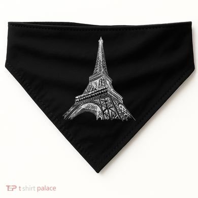 Hand Drawn Eiffel Tower USA-Made Doggie Bandana