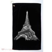 Hand Drawn Eiffel Tower Golf Towel thumb 0