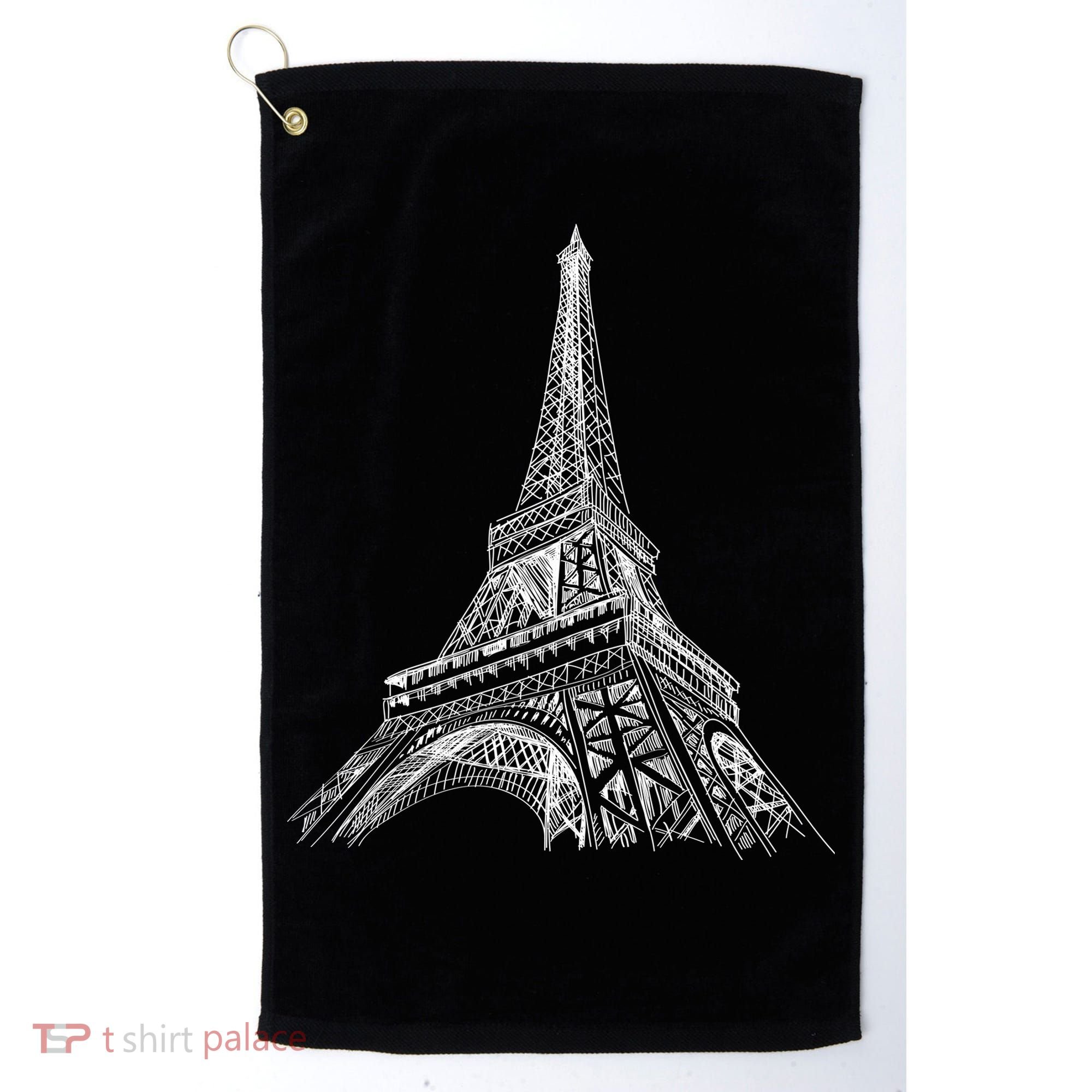 Hand Drawn Eiffel Tower Golf Towel