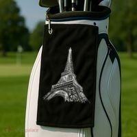 Hand Drawn Eiffel Tower Golf Towel thumb 2