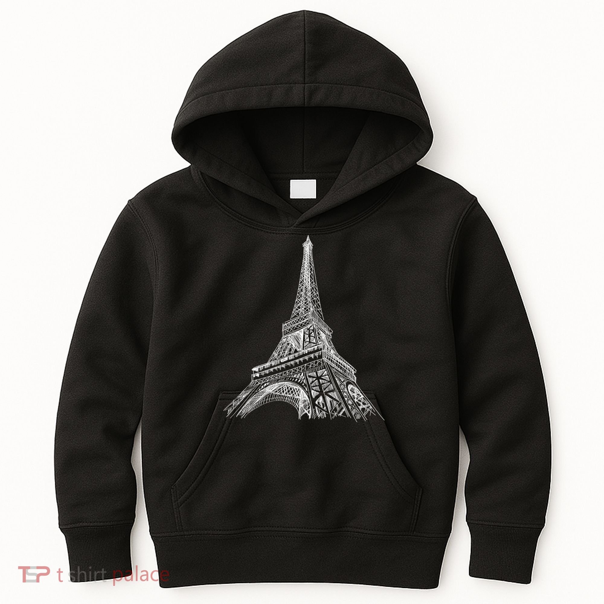 Hand Drawn Eiffel Tower Kids Hoodie