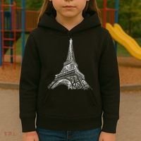 Hand Drawn Eiffel Tower Kids Hoodie thumb 3