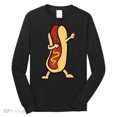 Hotdog Dabbing Funny Hot Dog Long Sleeve Shirt