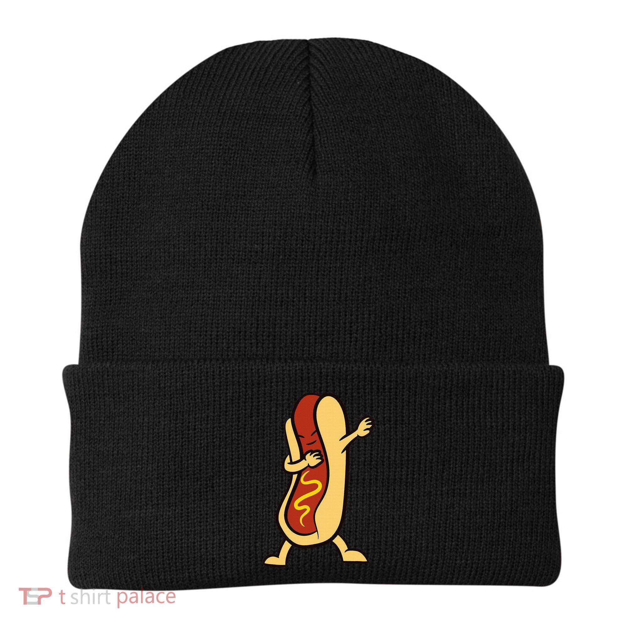 Hotdog Dabbing Funny Hot Dog Beanie