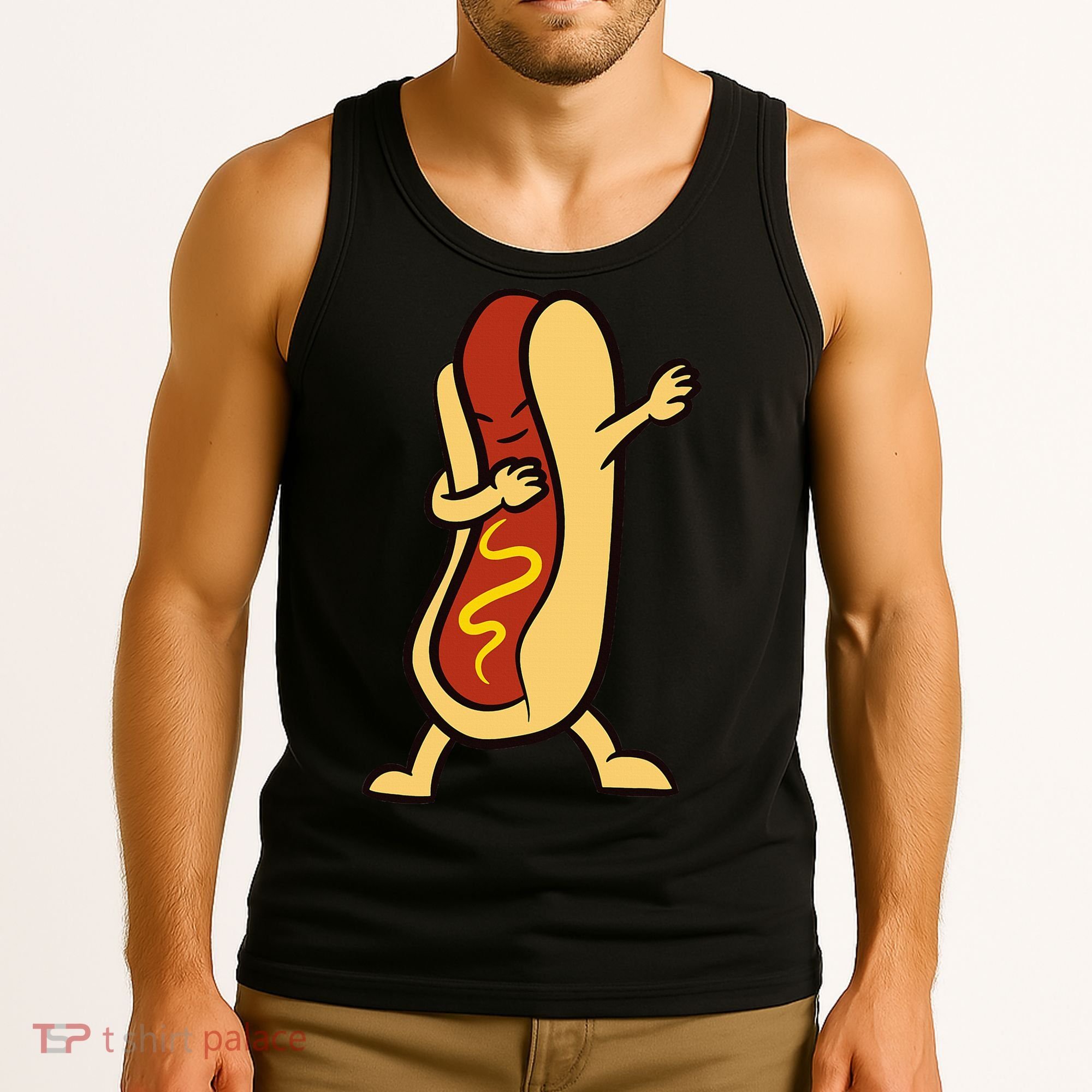 Hotdog Dabbing Funny Hot Dog Tank Top