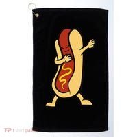 Hotdog Dabbing Funny Hot Dog Golf Towel thumb 0