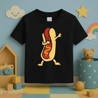 Hotdog Dabbing Funny Hot Dog Toddler T-Shirt thumb 3