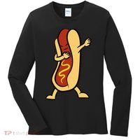 Hotdog Dabbing Funny Hot Dog Women's Long Sleeve Shirt thumb 0