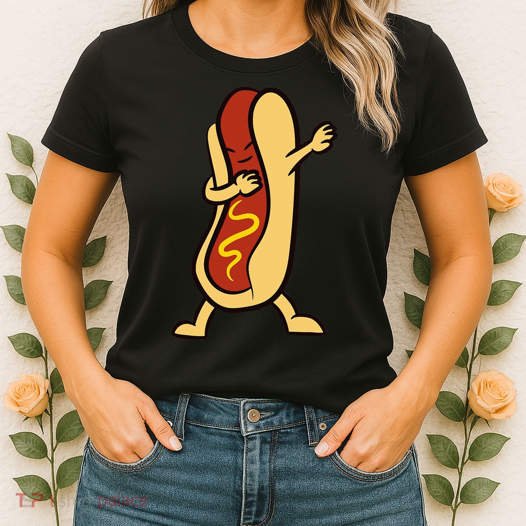 Hotdog Dabbing Funny Hot Dog Women's T-Shirt