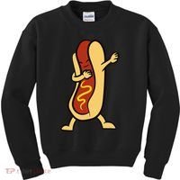 Hotdog Dabbing Funny Hot Dog Kids Sweatshirt thumb 0
