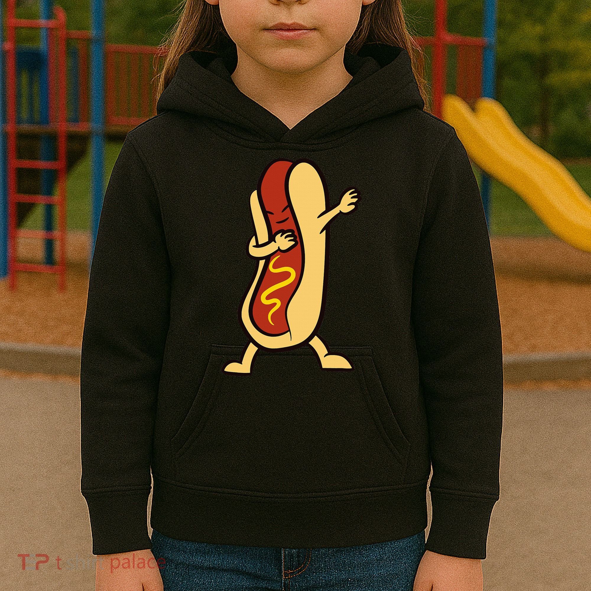 Hotdog Dabbing Funny Hot Dog Kids Hoodie