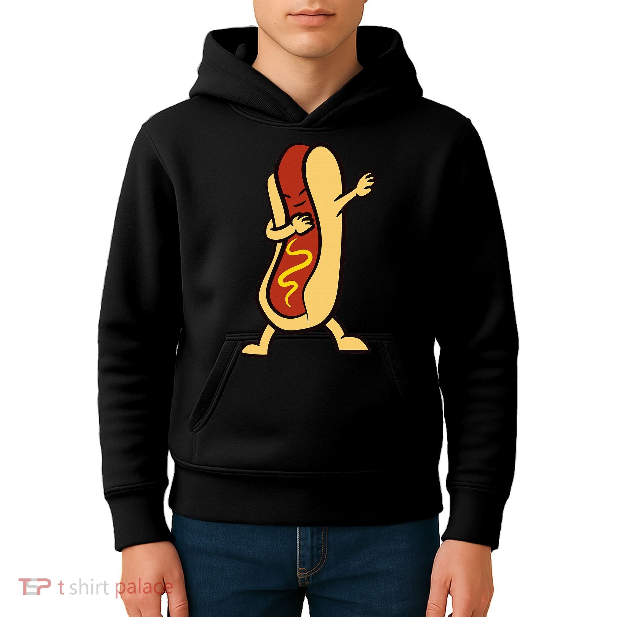 Hotdog Dabbing Funny Hot Dog Kids Hoodie