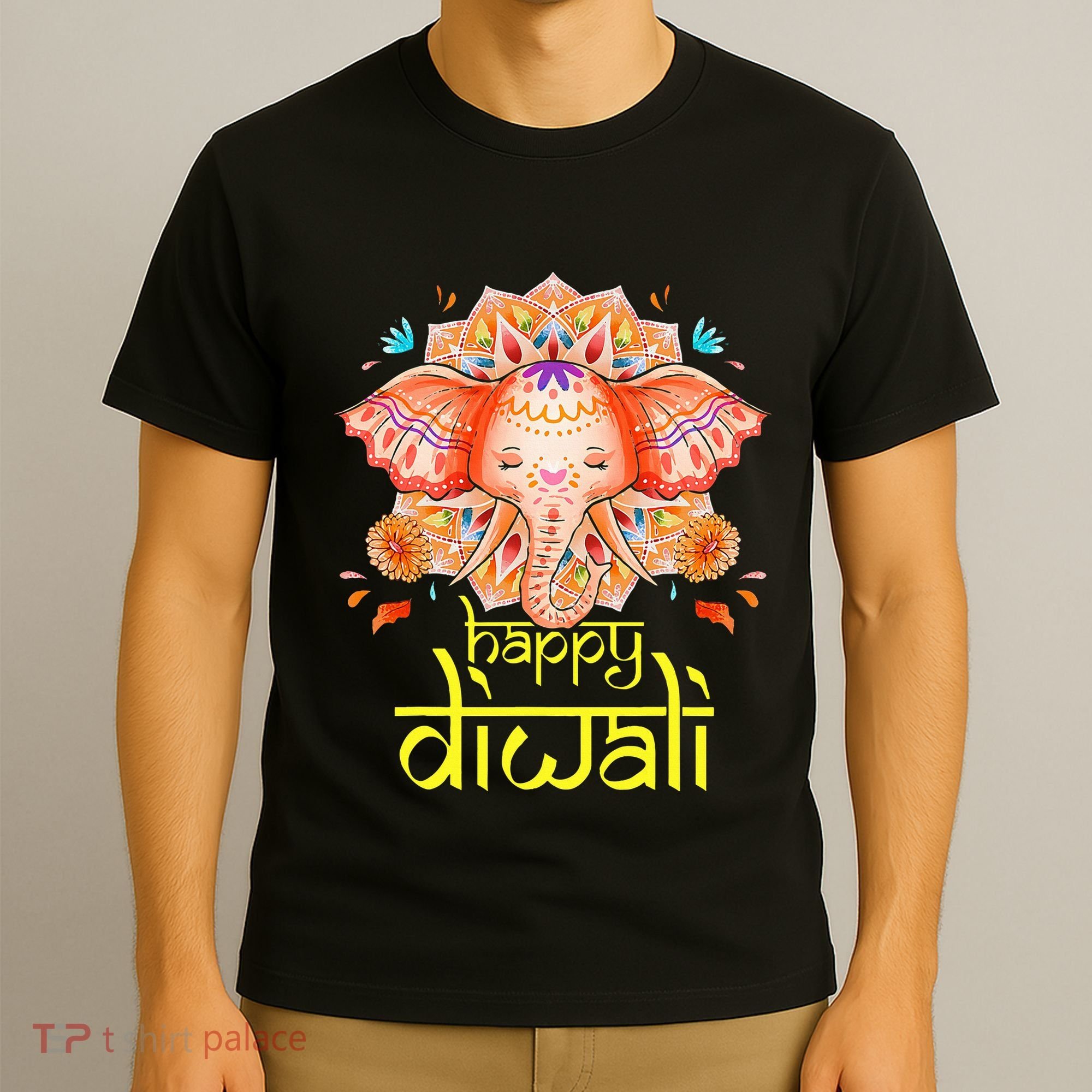 Happy Diwali Festival of Light Hindu Indian Elephant Baby T-Shirt