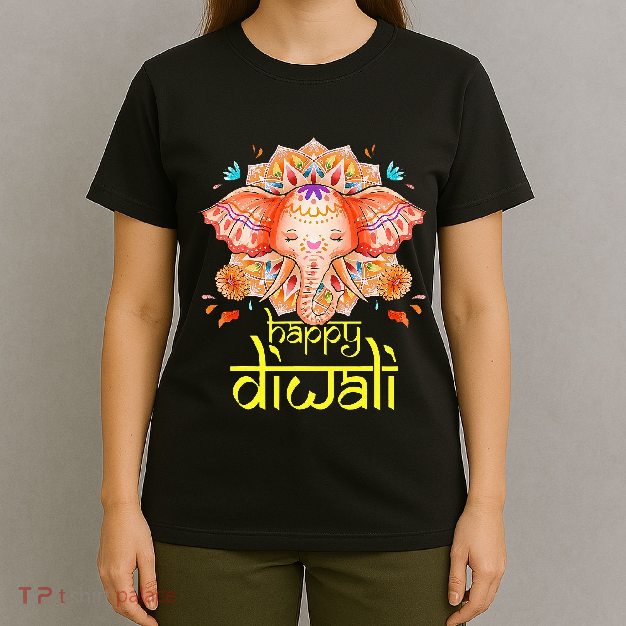 Happy Diwali Festival of Light Hindu Indian Elephant Baby T-Shirt