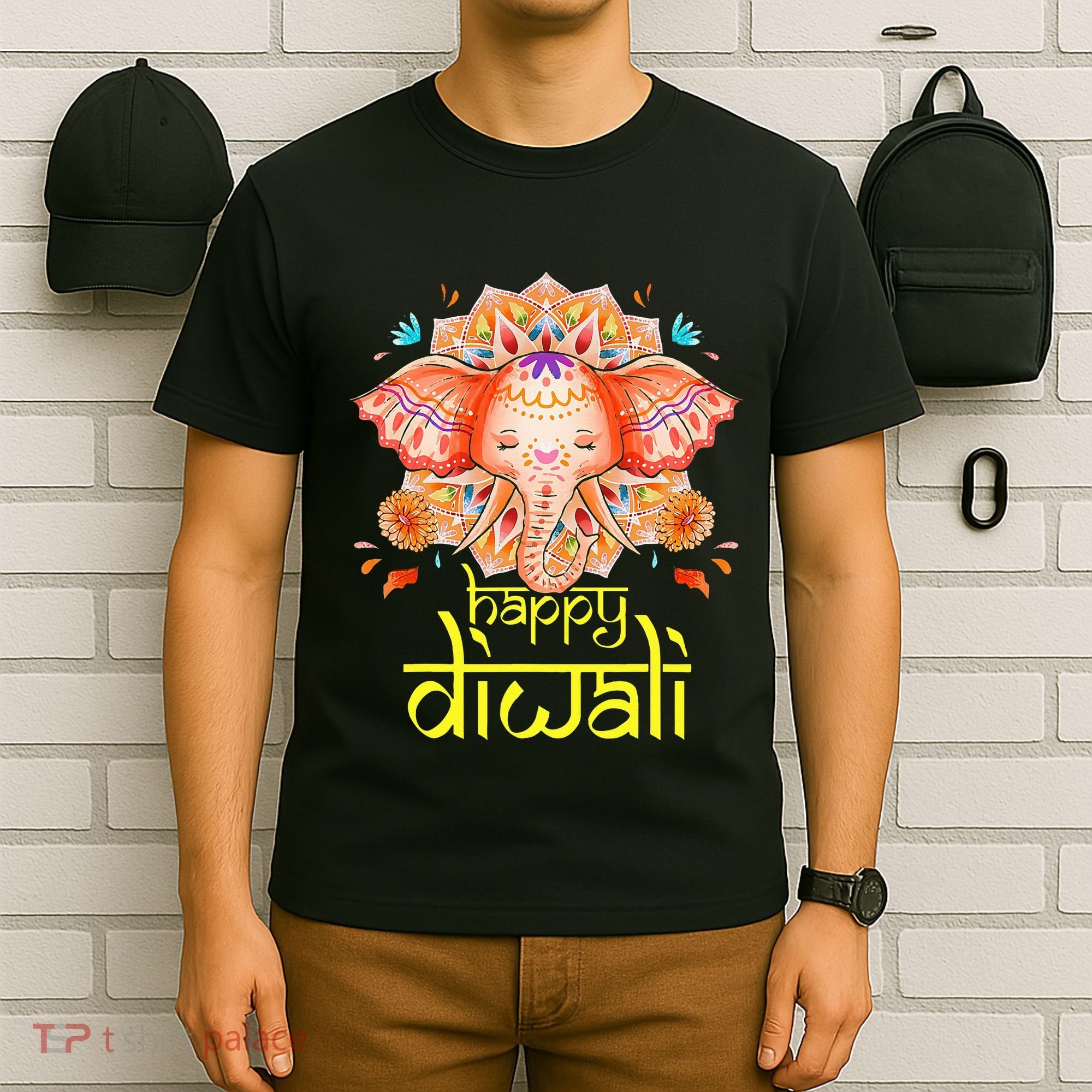 Happy Diwali Festival of Light Hindu Indian Elephant Baby T-Shirt