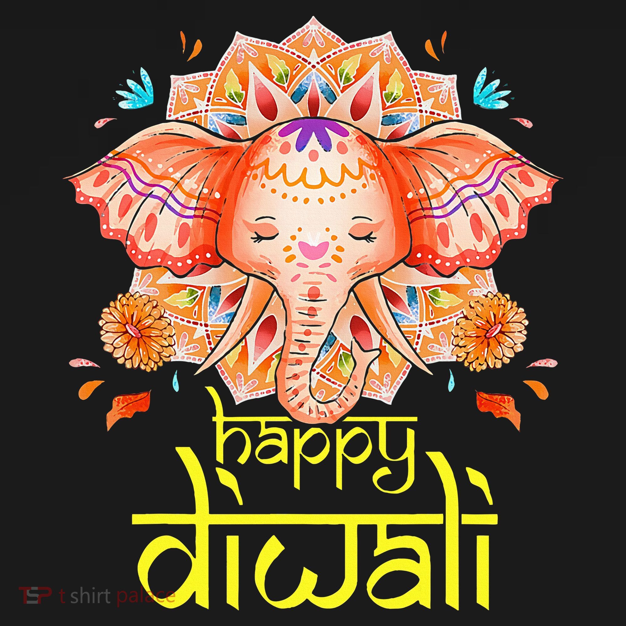 Happy Diwali Festival of Light Hindu Indian Elephant Baby T-Shirt