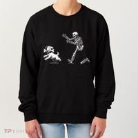 Halloween Dog Funny Skeleton Skeleton Chasing Dog Gift Women's Sweatshirt thumb 0