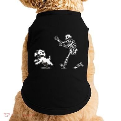 Halloween Dog Funny Skeleton Skeleton Chasing Dog Gift Doggie Tank