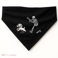 Halloween Dog Funny Skeleton Skeleton Chasing Dog Gift USA-Made Doggie Bandana thumb 0